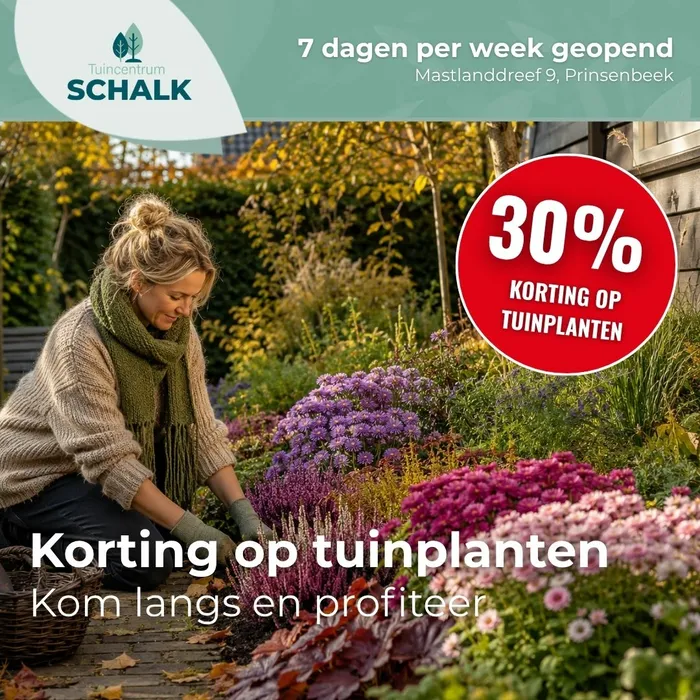 30% korting op alle tuinplanten, bomen en heesters