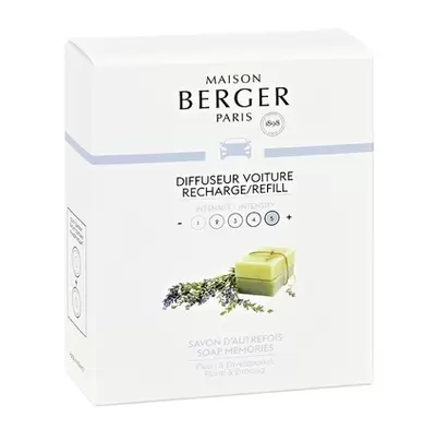 Autoparfum navulling - Lampe Berger -  2 stuks Savon d'Autrefois