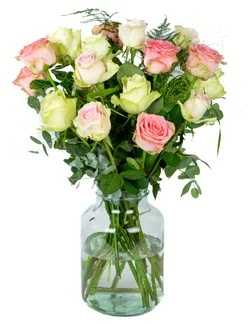 Boeket rozen pastel Medium