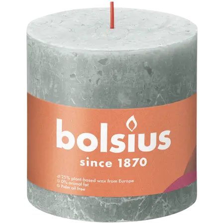 Bolsius Stompkaars rustiek 10x10cm Jade green