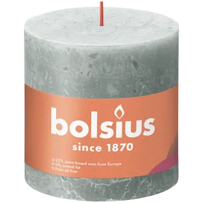 Bolsius Stompkaars rustiek 10x10cm Jade green