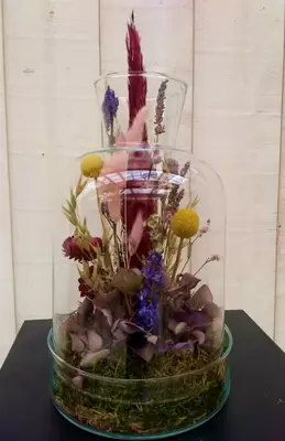 Droogbloemen in vaas H28cm
