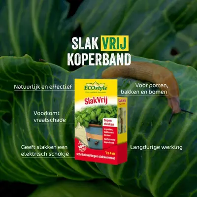 ECOstyle Slakvrij Koperband 4m - afbeelding 2