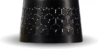 Geurglas d9.2h4.8cm geometric kapje zwart - afbeelding 1