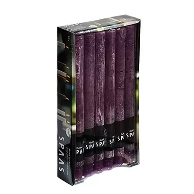 Huishoudkaars rustiek 21cm aubergine p/stuk.