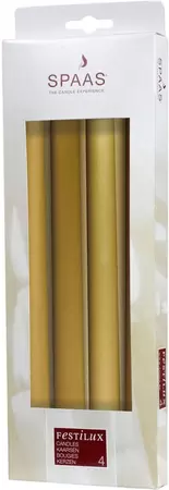 Kaars festilux d2.3h25cm goud 4st - afbeelding 1