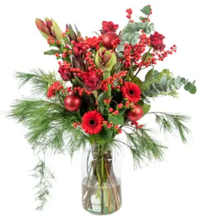 Kerstboeket Amaryllis rood Groot