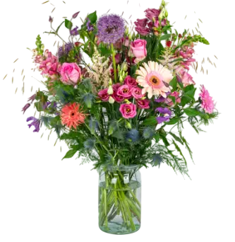 Luxe boeket Roze/Paars