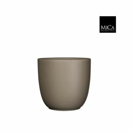 MICA DECORATIONS Pot tusca d10h9cm taupe mat - afbeelding 2