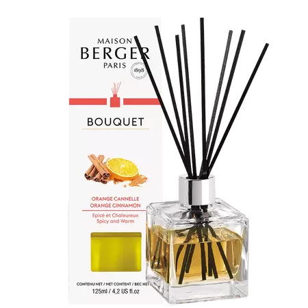 Parfumverspreider met sticks - Lampe Berger - Cube 125ml Orange de Cannelle - afbeelding 1