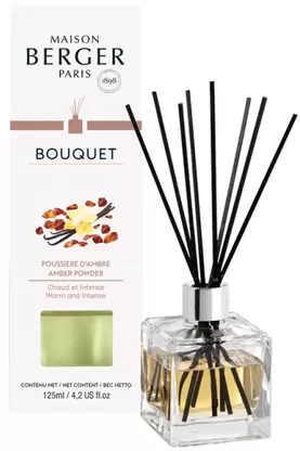Parfumverspreider met sticks - Lampe Berger - Cube 125ml Poussière d'Ambre