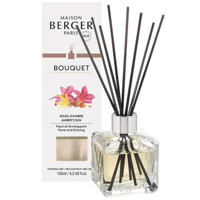 Parfumverspreider met sticks - Lampe Berger - Cube 125ml Soleil d'Ambre - afbeelding 3