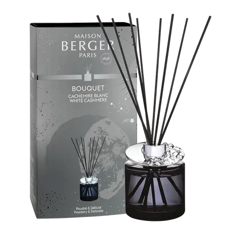 Parfumverspreider met sticks - Lampe Berger - Cube 180ml Cachemire Blanc - afbeelding 1