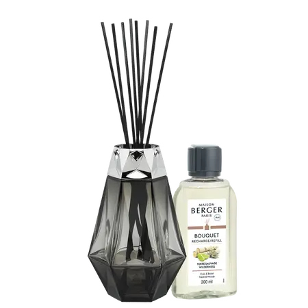 Prisme Noir / Terre Sauvage 200ml Parfumverspreider met sticks - Lampe Berger - afbeelding 1