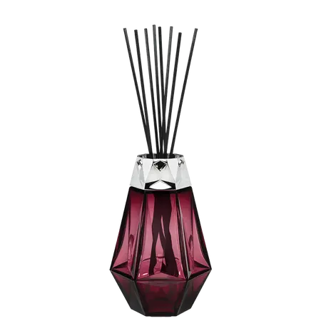 Parfumverspreider met sticks - Lampe Berger - Cube 200ml Prisme Grenat / Terre Sauvage - afbeelding 2