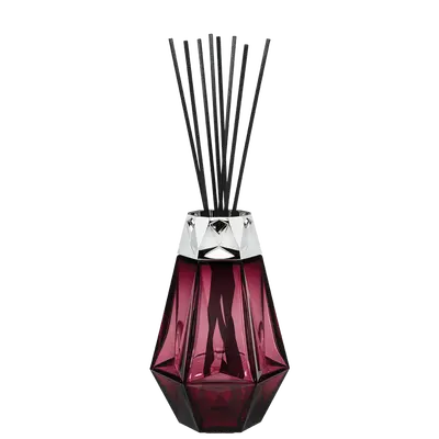 Parfumverspreider met sticks - Lampe Berger - Cube 200ml Prisme Grenat / Terre Sauvage - afbeelding 2