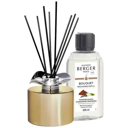 Parfumverspreider met sticks - Lampe Berger - Temptation Champagne met Sandelwood navulling 200ml - afbeelding 1