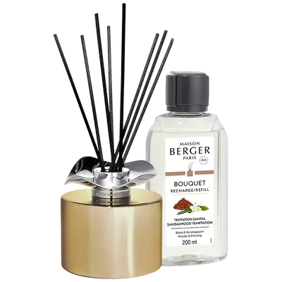 Parfumverspreider met sticks - Lampe Berger - Temptation Champagne met Sandelwood navulling 200ml - afbeelding 1