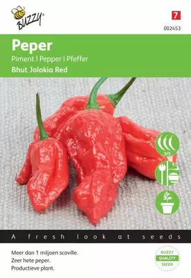 Peper bhut jolokia red 10zdn - afbeelding 1