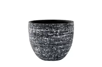 Pot karlijn d15h13cm antraciet - afbeelding 1