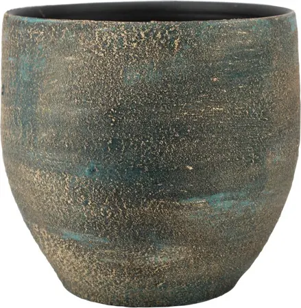 Pot madeira d14h13cm blauw goud