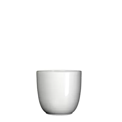 Pot tusca d13.5h13cm wit glans - afbeelding 1