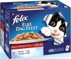 FELIX Pouch elke dag feest vlees 12x100g - afbeelding 1