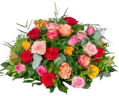 Rouwarrangement Biedermeier Mix Rozen (75cm)