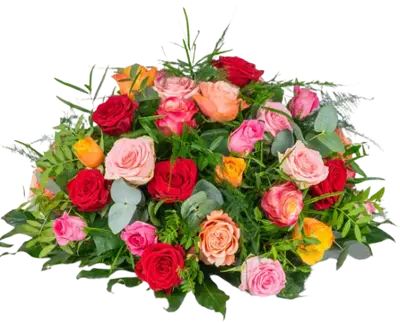 Rouwarrangement Biedermeier Mix Rozen (75cm)