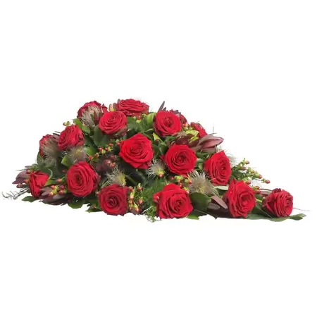 Rouwstuk rode rozen groot (90cm)