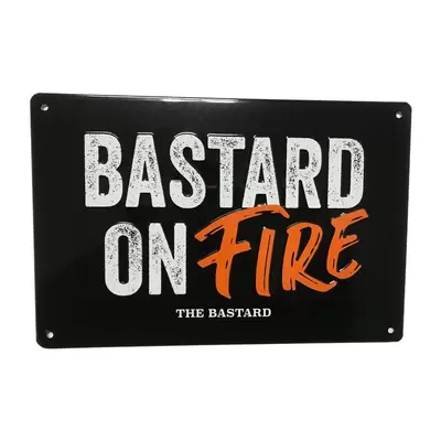 The Bastard Man Cave Plate 'Bastard on fire'