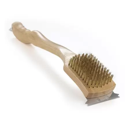 Koperen grillborstel met houten grp