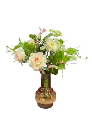 Zijden bloemen Avalanche incl. vaas H50cm