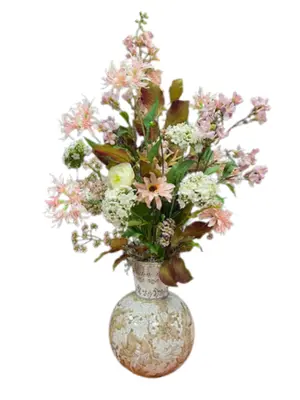 Zijden bloemen Dahlia incl. vaas H90cm