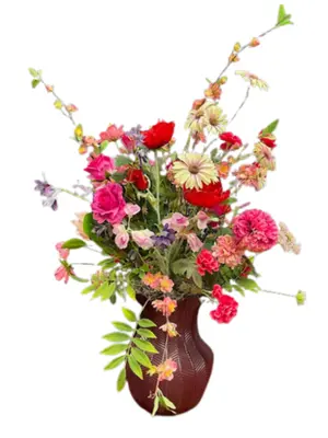 Zijden bloemen Klaproos incl. vaas H90cm