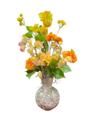 Zijden bloemen Zomer incl. vaas H60cm